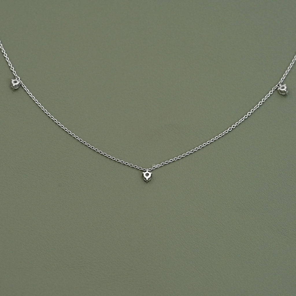 Round Cut Lab Diamond Dainty Necklace
