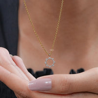 Round Cut Lab Diamond Open Circle Necklace