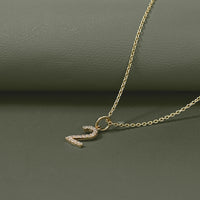 Round Cut Lab Grown Diamond Number Charm Pendant