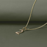 Round Cut Lab Grown Diamond Number Charm Pendant