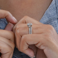 Round Cut Solitaire Set Bridal Ring For Wedding