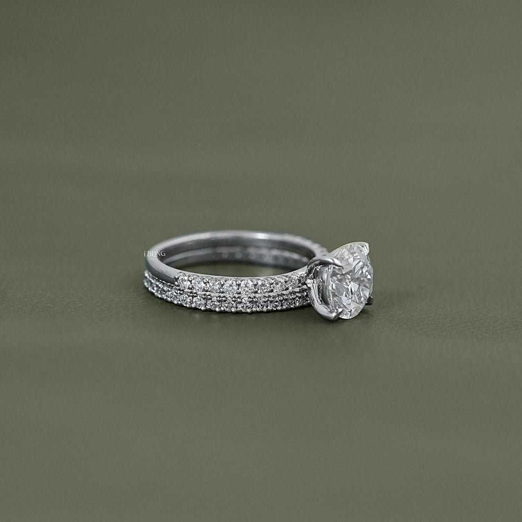 Round Cut Solitaire Set Bridal Ring For Wedding