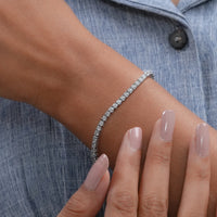 Round Cut Lab Diamond Tennis Bridal Bracelet