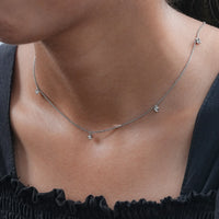 Round Cut Lab Diamond Dainty Necklace