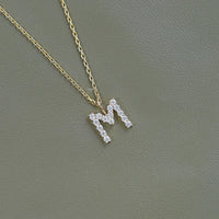 Round Cut Lab Grown Diamond Initial Charm Pendant