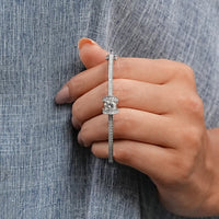 Round Cut Lab Diamond Milgrain Work Bridal Bangle