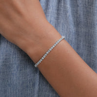 Round Cut Lab Diamond Tennis Bridal Bracelet