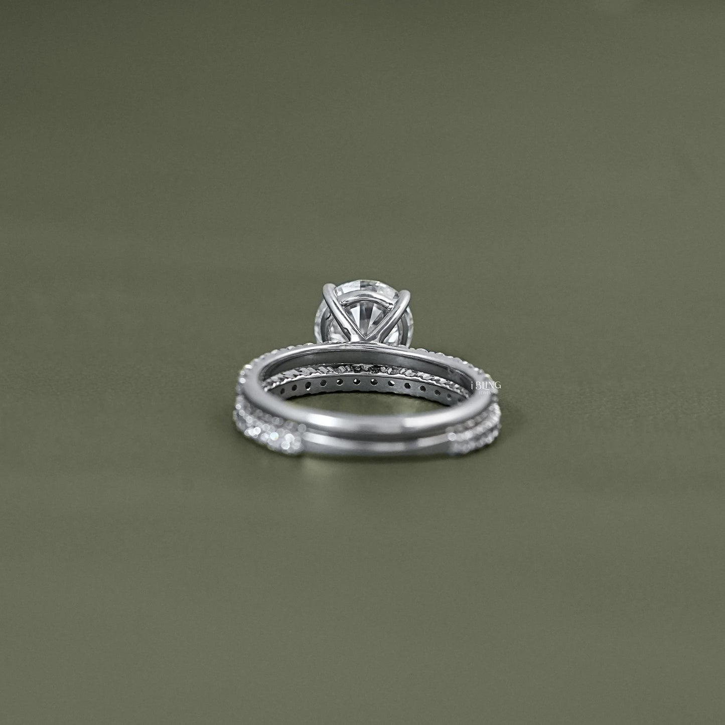 Round Cut Solitaire Set Bridal Ring For Wedding Bridal Ring Set