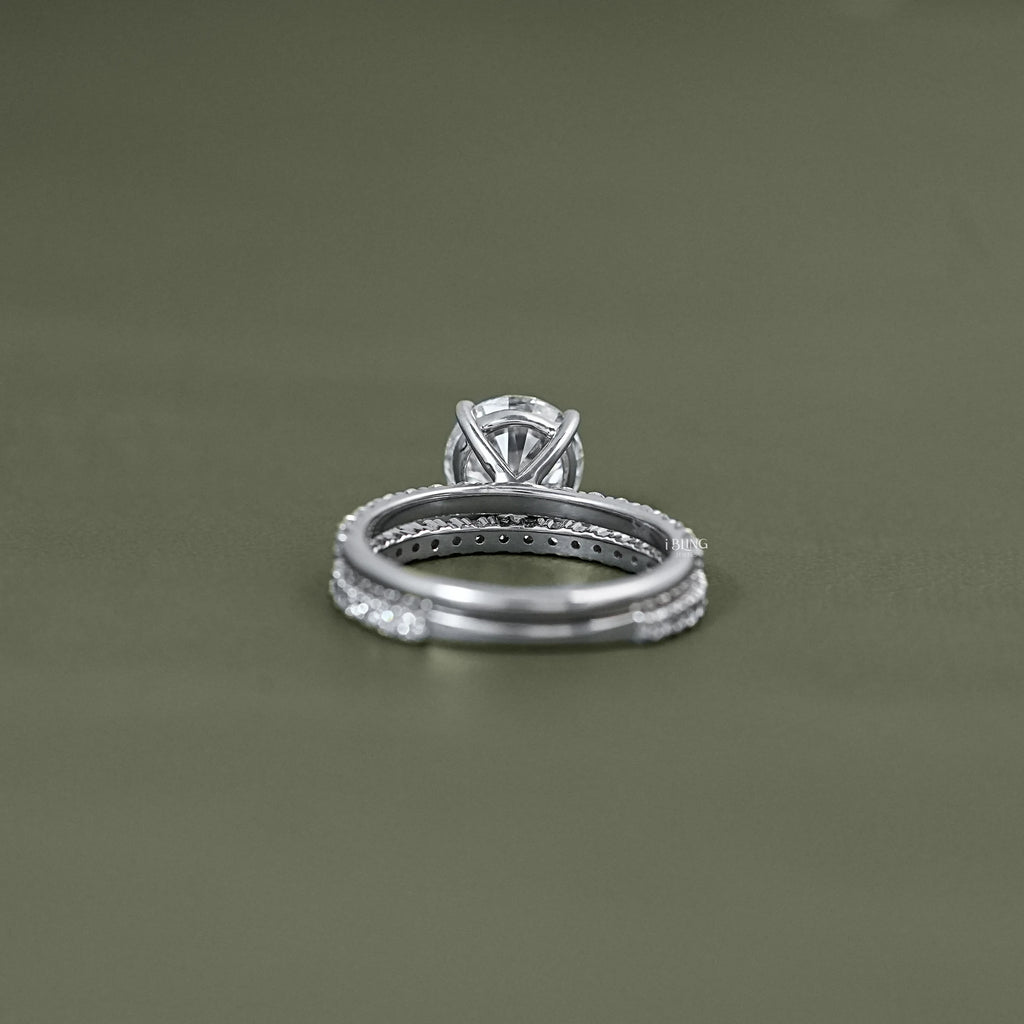 Round Cut Solitaire Set Bridal Ring For Wedding
