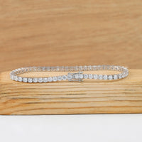 Round Cut Lab Diamond Tennis Bridal Bracelet