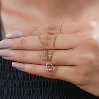 Round Cut Lab Diamond Open Circle Necklace