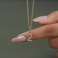 Round Cut Lab Grown Diamond Number Charm Pendant