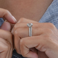 Old Mine Elongated Cushion Bridal Ring Sets