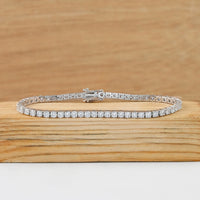Round Cut Lab Diamond Tennis Bridal Bracelet