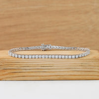 Round Cut Lab Diamond Tennis Bridal Bracelet