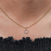 Round Cut Lab Diamond Open Circle Necklace