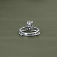Radiant Cut Solitaire With Accent Bridal Rings Sets