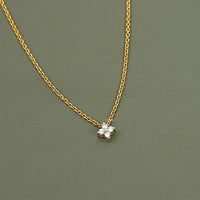 Round Cut Lab Grown Diamond Dainty Flower Pendant