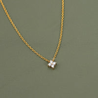 Round Cut Lab Grown Diamond Dainty Flower Pendant