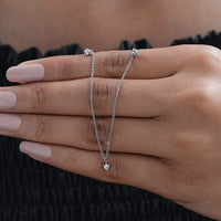 Round Cut Lab Diamond Dainty Necklace