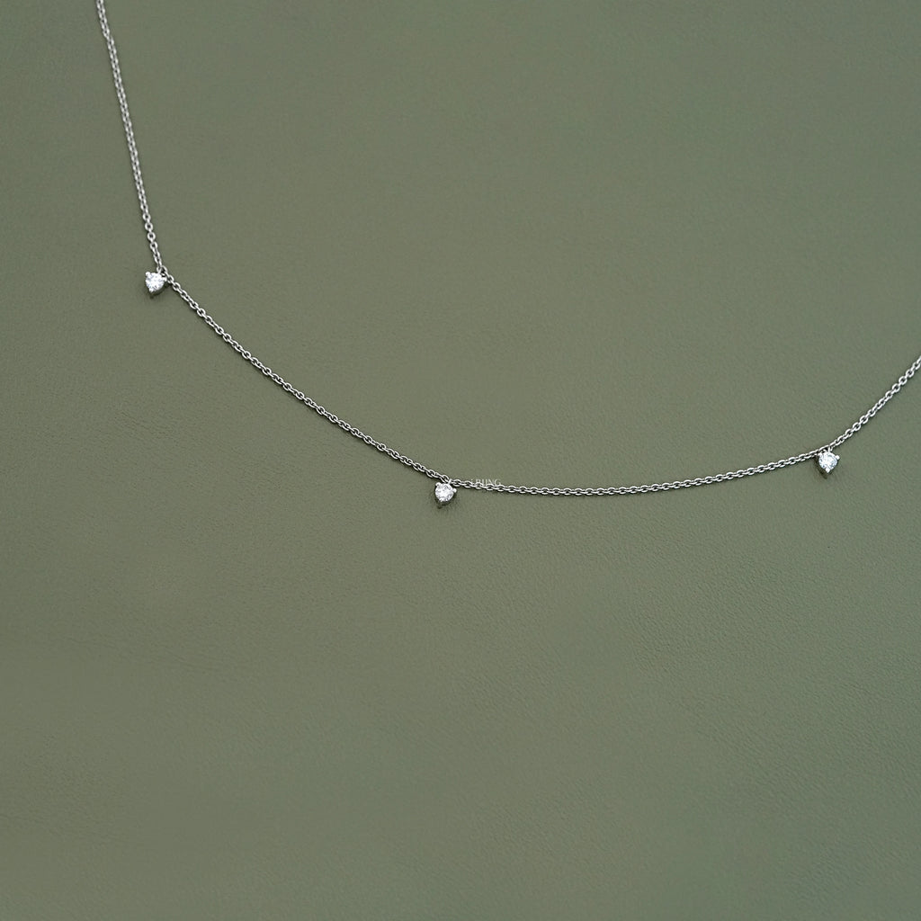 Round Cut Lab Diamond Dainty Necklace