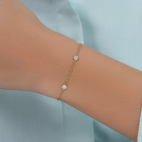 Round Cut Lab Grown Diamond Station Bracelet