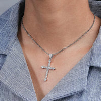 Round Cut Lab Grown Diamond Cross Pendant