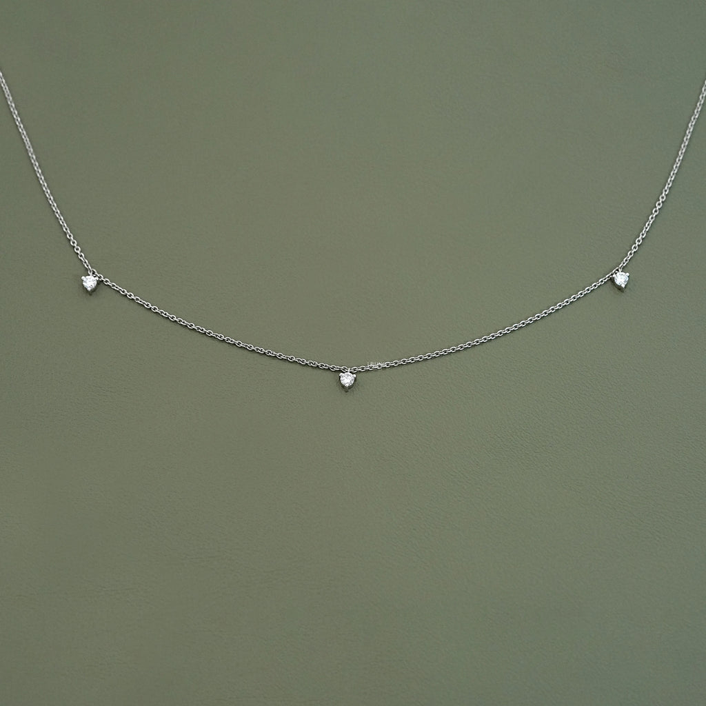 Round Cut Lab Diamond Dainty Necklace