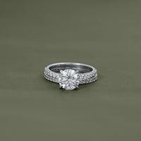 Round Cut Solitaire Set Bridal Ring For Wedding