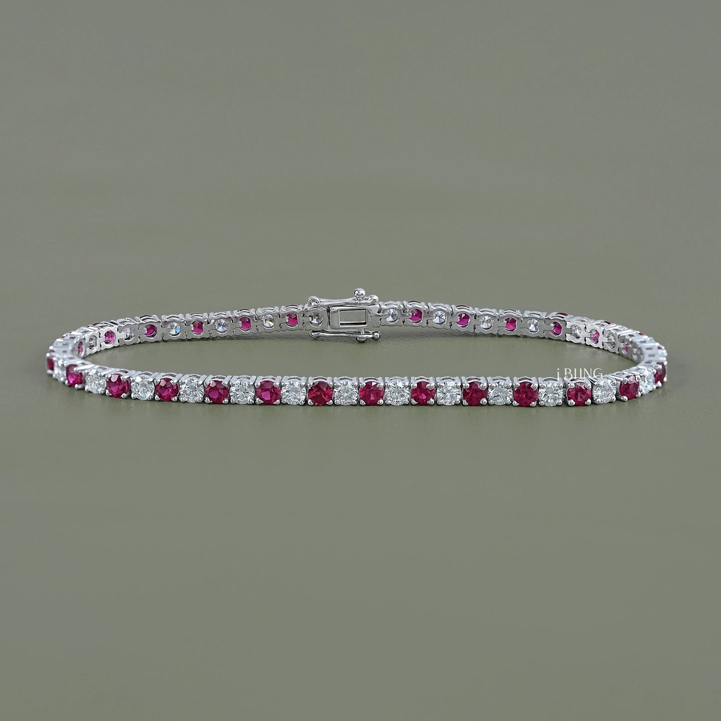 Multi Gemstone Round Diamond Tennis Bracelet