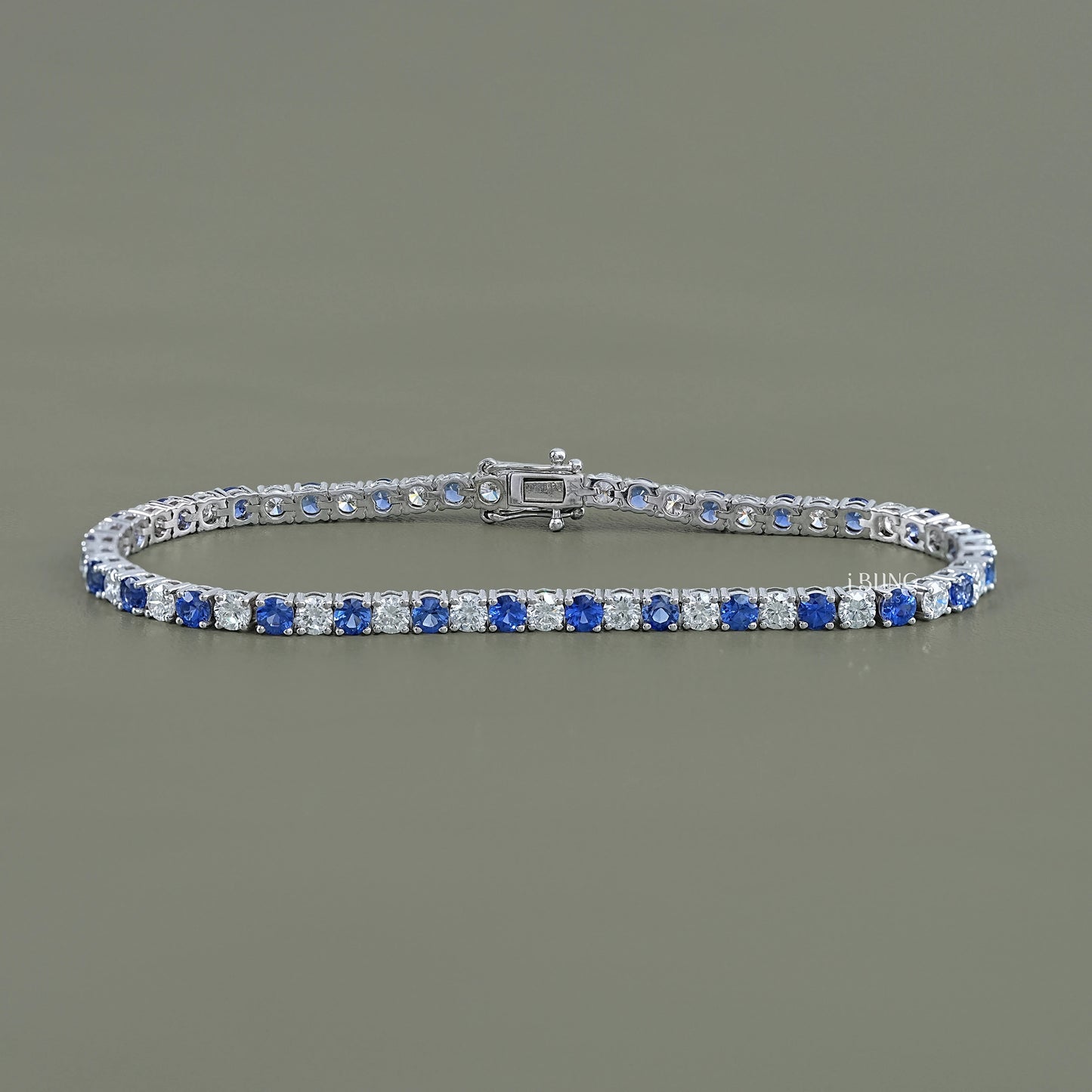Multi Gemstone Round Diamond Tennis Bracelet