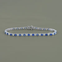 Multi Gemstone Round Diamond Tennis Bracelet