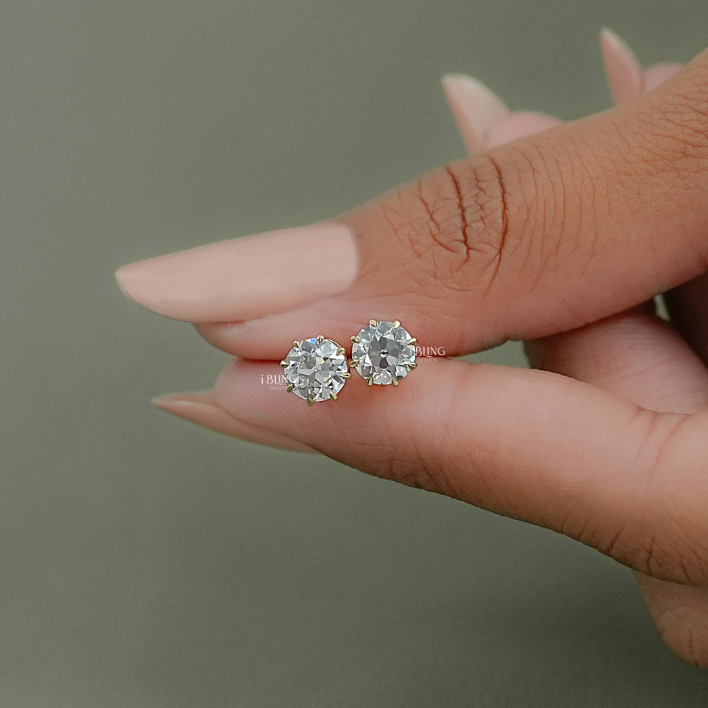 Round Cut Lab Diamond Stud Earrings