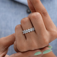 Seven Stone Oval Cut Diamond Wedding Band