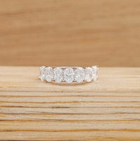 Seven Stone Oval Cut Diamond Wedding Band