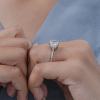 Cushion Cut Three Stone Diamond Engagement Ring