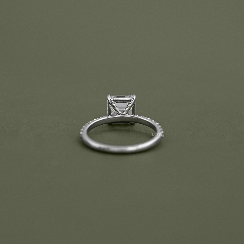 Asscher Cut Lab Grown Diamond Engagement-Ring