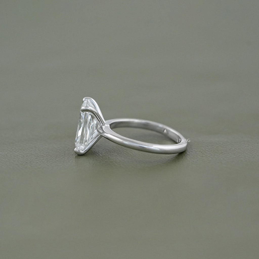 Radiant Lab Diamond Solitaire Engagement Ring