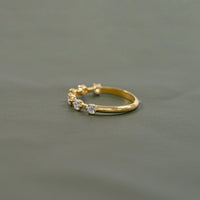 Round Diamond Six Prong Half Eternity Wedding Band