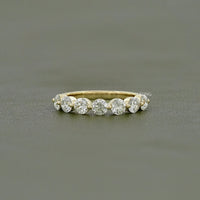 Round Lab Diamond Half Eternity Wedding Band
