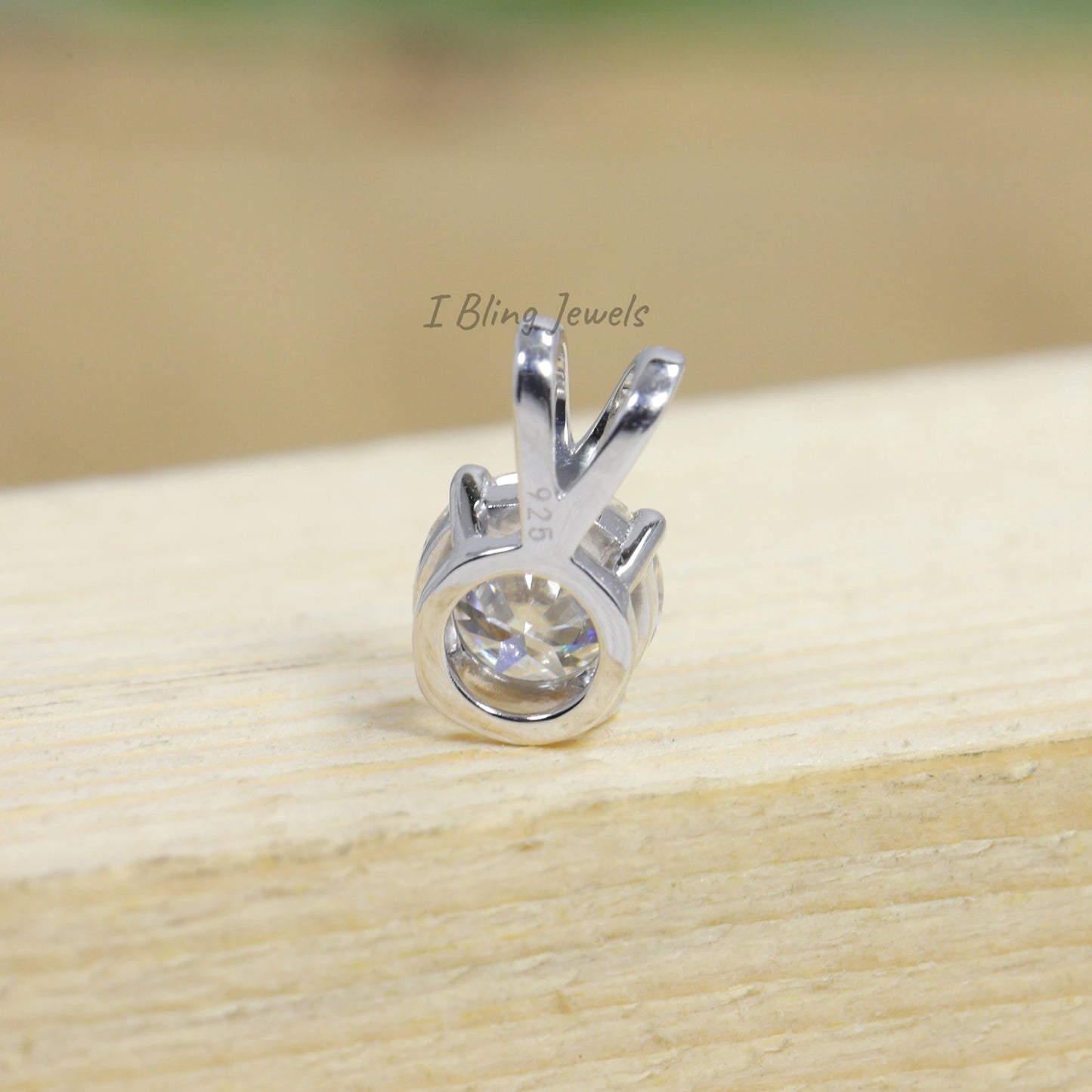 Round Cut Moissanite Solitaire Pendant