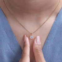 Asscher Cut Lab Diamond Solitaire Necklace