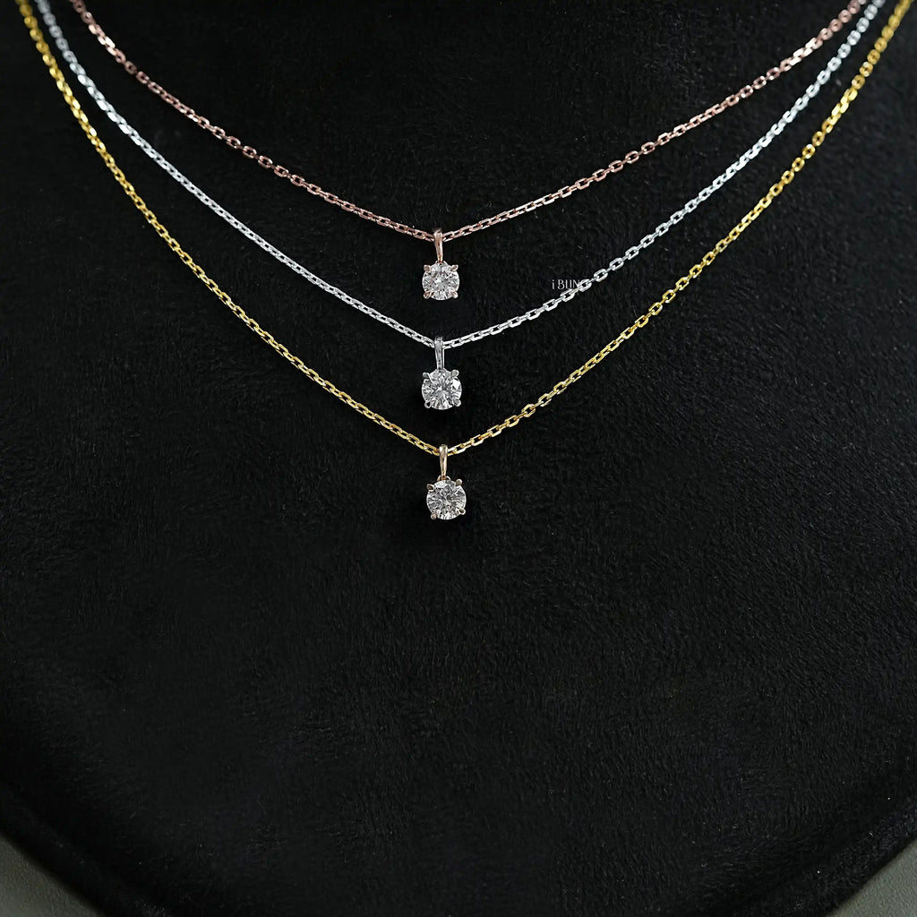 Round Lab Grown Diamond Solitaire Necklace