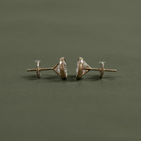 Round Cut Soliatire Bezel Set Stud Earrings