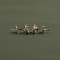 Round Cut Soliatire Bezel Set Stud Earrings