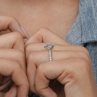 Oval Cut Lab Diamond Solitaire Accent Ring