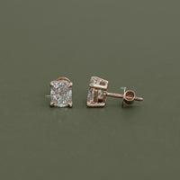 Elongated Cushion Lab Diamond Solitaire Stud Earrings