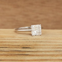 Square Radiant Lab Diamond Solitaire Engagement Ring
