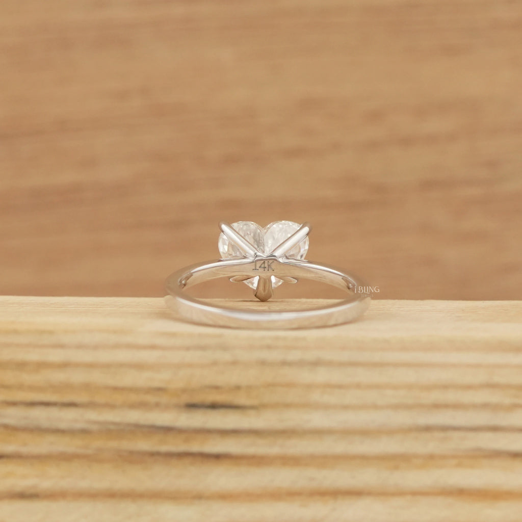 Heart Lab Diamond Solitaire Engagement Ring
