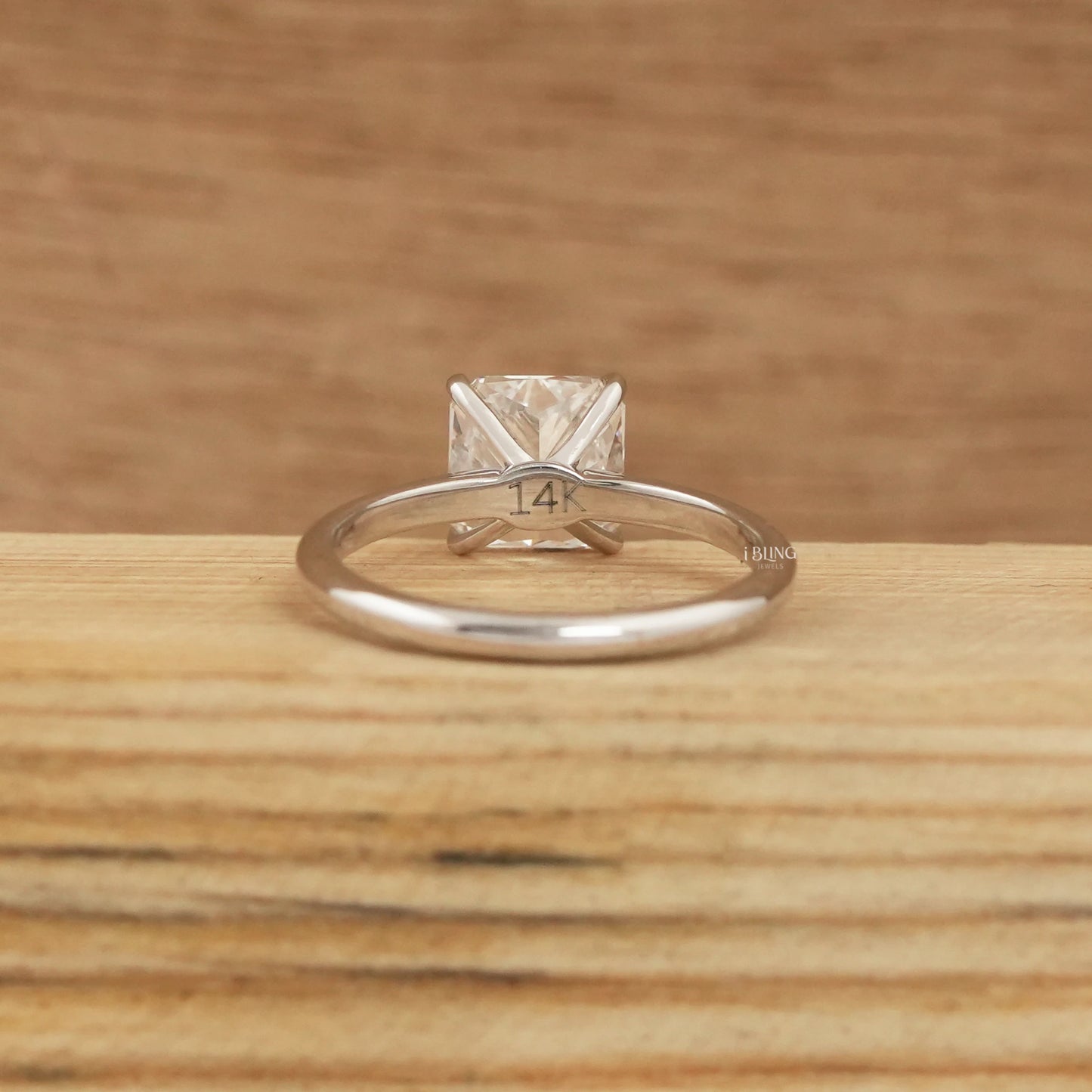 Square Radiant Lab Diamond Solitaire Engagement Ring